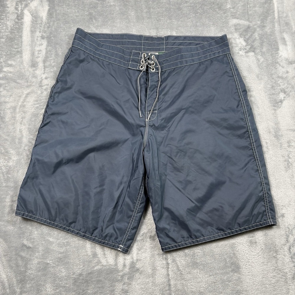 Birdwell Beach Britches Swim Shorts Men 36 Blue Board Lined Trunks Surf Aloha